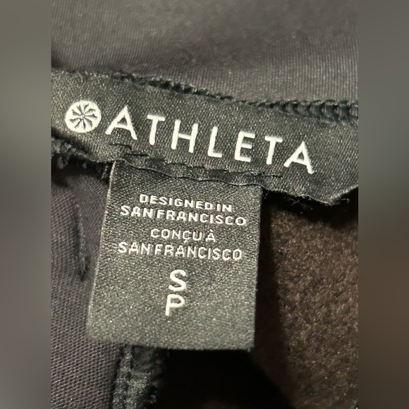 Athleta Retroplush Velvet Straight Leg Pant Black, size Small Petite/ SP - Picture 7 of 13